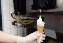 Man using ice cream machine