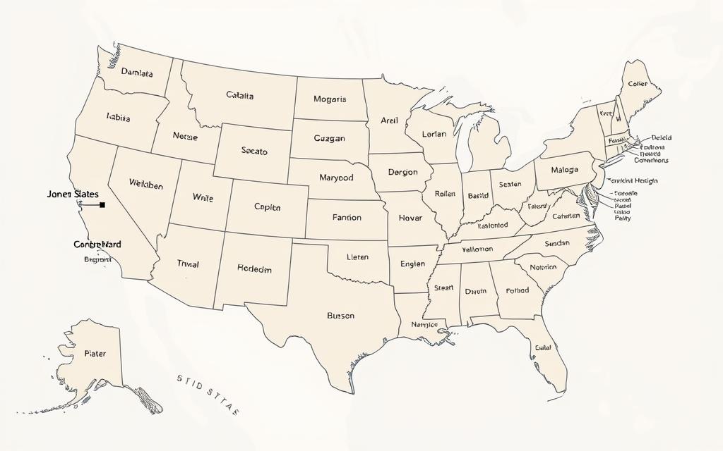 US State Capitals Map